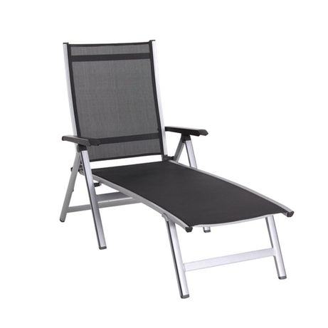 MWH Elements Klappliege Aluminium/Textilene Silber/Anthrazit Garten