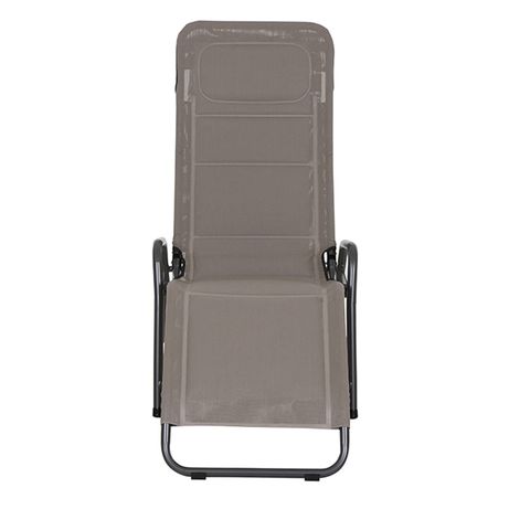 Siena Garden Fano Kippliege Stahl/Polyester Anthrazit/Taupe Garten