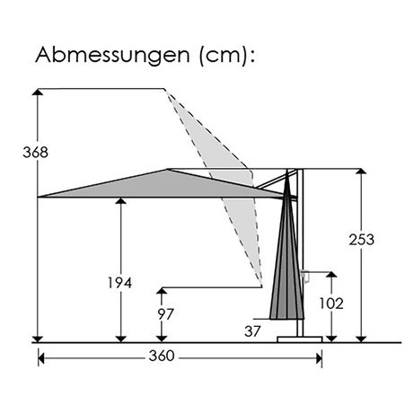 Schneider Rhodos Smart Ampelschirm 300x300cm Natur Garten und Freizeit
