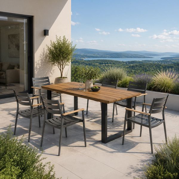 Solpuri Pia Gartenmöbel-Set L (6 Plätze) mit OUTLIV. Tisch 200x100cm