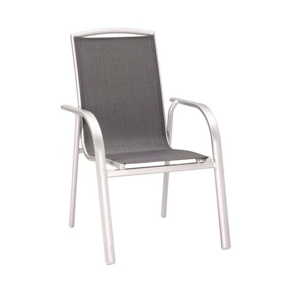 Best Palermo Stapelsessel Aluminium/Ergotex Dunkelgrau|Hellgrau 47151085