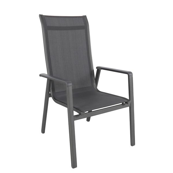 MWH Kedline Stapelsessel Aluminium/Textilene Dunkelgrau 879302