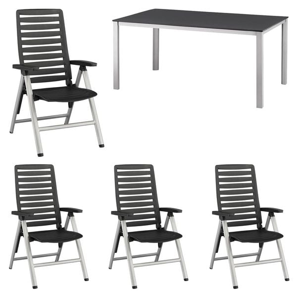 Kettler Wave Gartenmöbel-Set M (4 Plätze) Tisch 160x95cm
