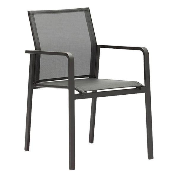 Zebra Bee Stapelsessel Aluminium/Textilene Dunkelgrau AR6170