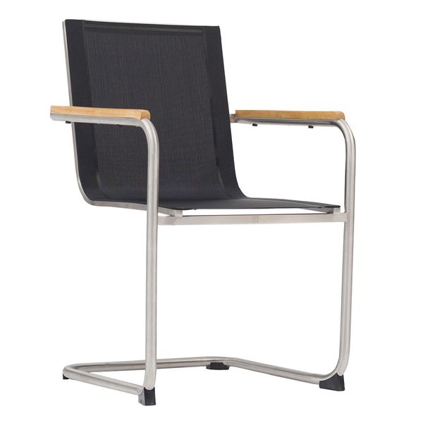 OUTLIV. Maui Freischwinger Edelstahl/Textilene Schwarz MAUI-TEXTILENE