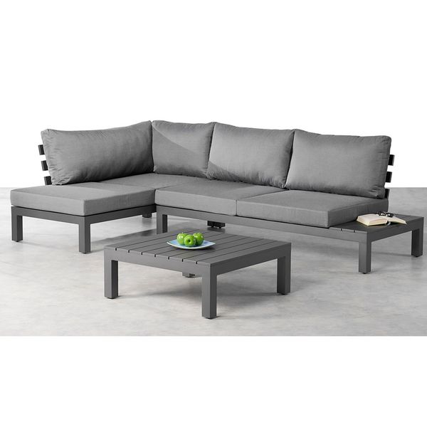 Best Luanda Ecklounge inkl. Loungetisch Aluminium/Sensotex Dunkelgrau 98743050