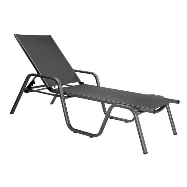 Kettler Basic Plus Gartenliege verstellbar Aluminium/Outdoorgewebe Dunkelgrau 0301214-7000