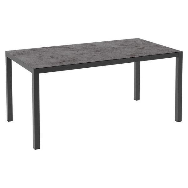 OUTLIV. Gartentisch 160x90cm Aluminium/Glaskeramik Dunkelgrau SET-1446470