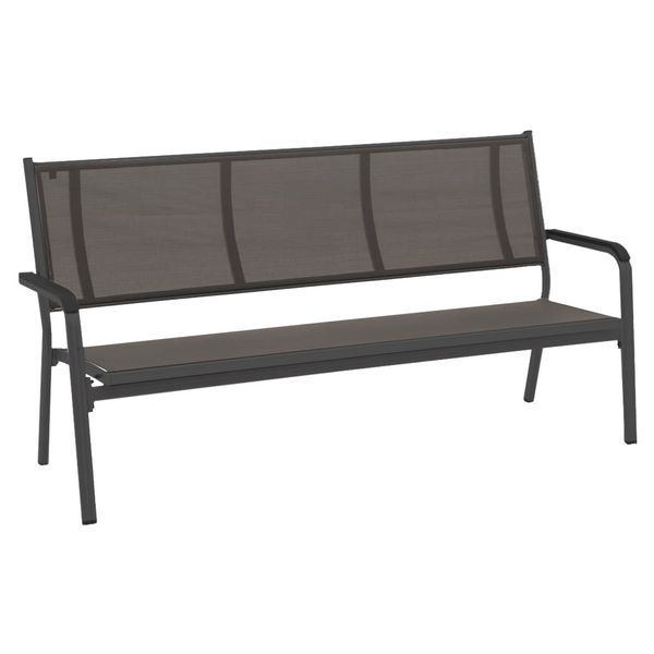 Kettler Basic Plus Gartenbank Aluminium/Textilene Dunkelgrau 0310612-7000