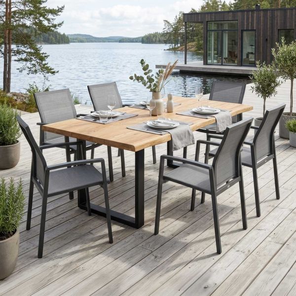 Stern Kari Gartenmöbel-Set L (6 Plätze) Mit Outliv. Tisch 200x100cm