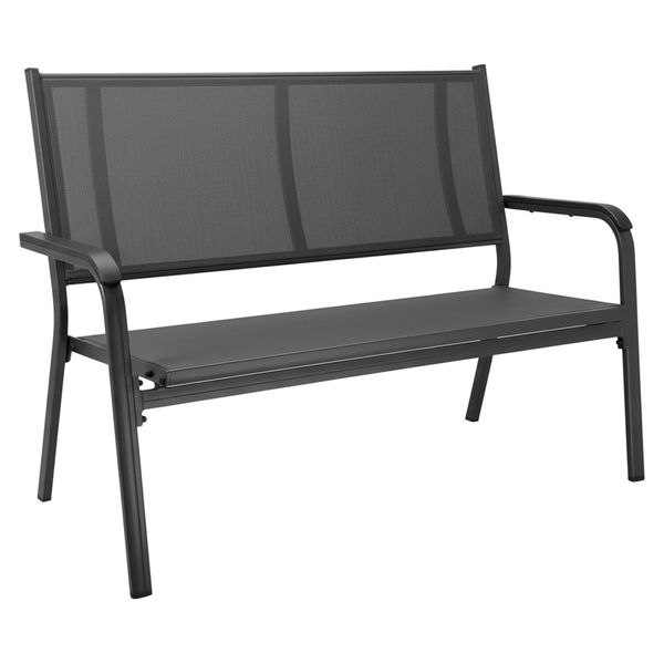 Kettler Basic Plus Gartenbank 138cm Aluminium/Outdoorgewebe Dunkelgrau 0301211-7000