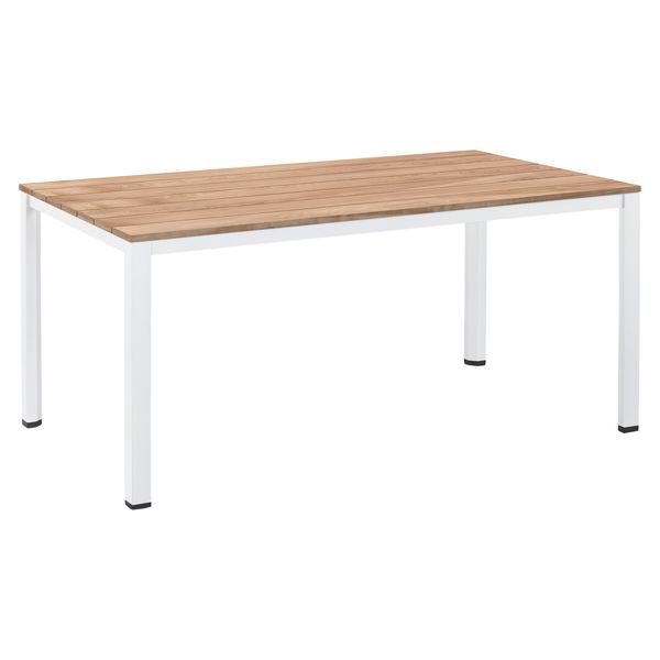 Kettler Cubic Gartentisch 160x95cm Aluminium/Teak Weiß SET-200672788