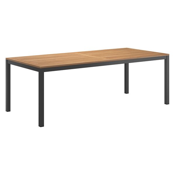 OUTLIV. Gartentisch 220x100cm Alumininum/Teak Dunkelgrau SET-1446503