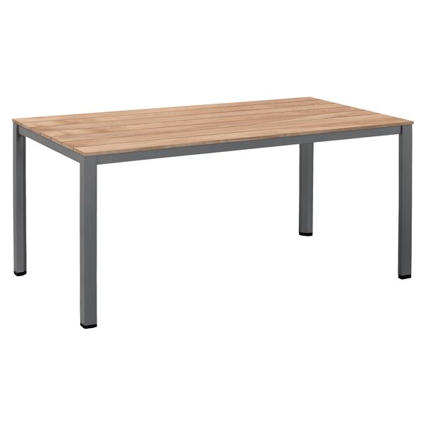 Kettler Cubic Gartentisch 180x95cm Aluminium/Teak Dunkelgrau SET-200672823