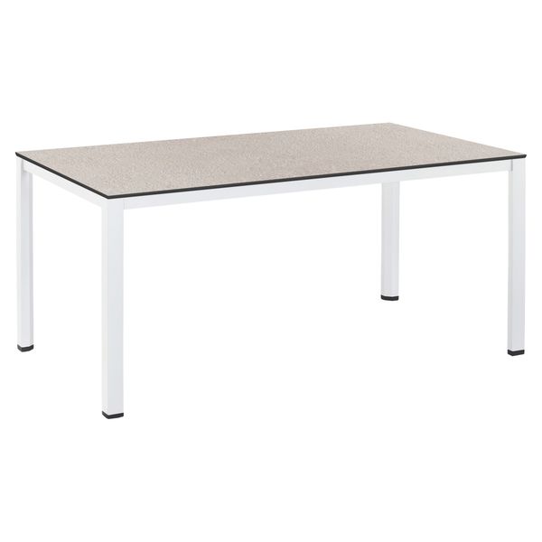 Kettler Cubic Gartentisch 160x95cm Aluminium/HPL Weiß|Sand SET-200677686