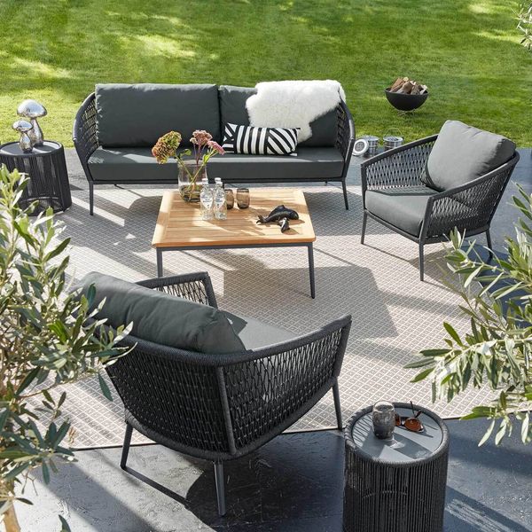 Musterring Ibiza Loungeset inkl. Loungetisch Aluminium/Rope Dunkelgrau|Hellgrau SET-1233389