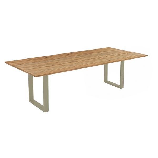 Outliv. Negara Gartentisch 200x100cm Edelstahl/Teak Recycelt Schweizer Kante