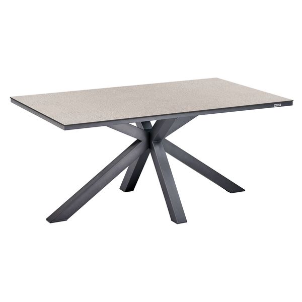 Kettler Cubic Gartentisch 160x95cm Aluminium/HPL Dunkelgrau|Sand SET-200674576