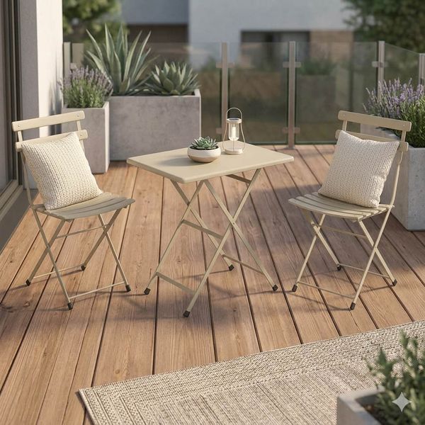 emu Arc en Ciel Gartenmöbel-Set S (2 Plätze) Tisch 70x50cm Taupe SET-1414295