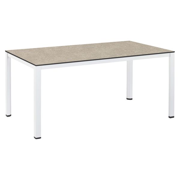 Kettler Cubic Gartentisch 160x95cm Aluminium/HPL Weiß|Sand SET-200677681