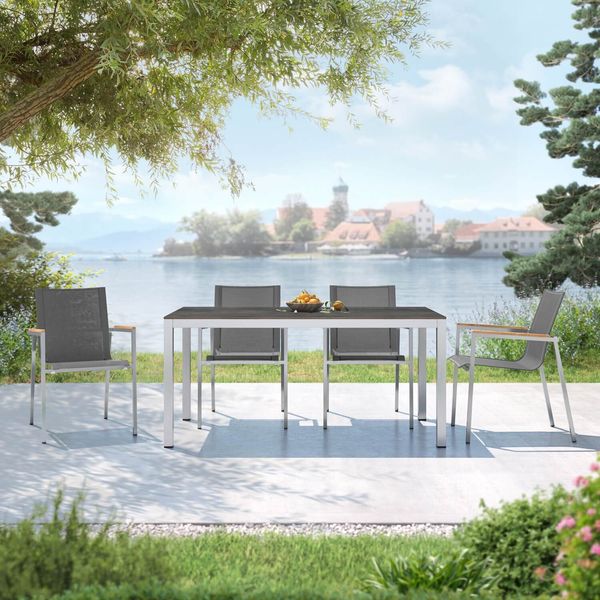 OUTLIV. Rimini Gartenmöbel-Set M (4 Plätze) Tisch 160x90cm Schwarz|Dunkelgrau|Hellgrau SET-1422358