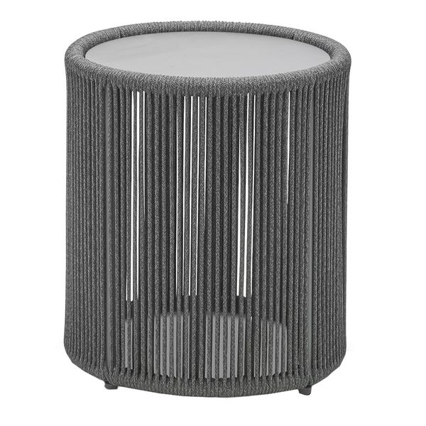 Musterring Formentera Beistelltisch Ø35,8cm Aluminium/Kordelbespannung Dunkelgrau G973-100-000