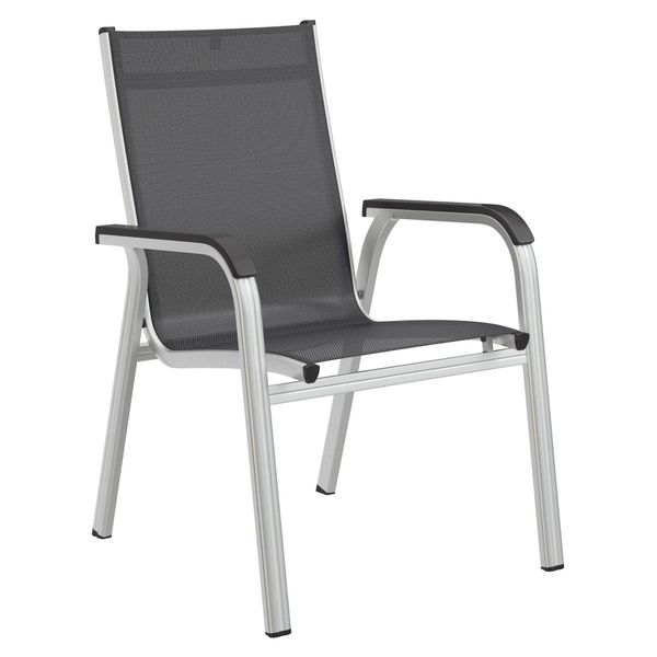 Kettler Basic Plus Stapelsessel Aluminium/Outdoorgewebe Dunkelgrau 0301202-0000