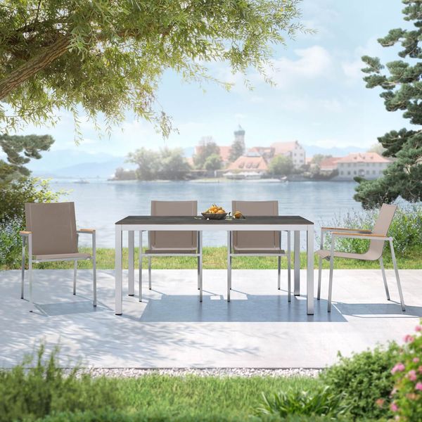 OUTLIV. Rimini Gartenmöbel-Set M (4 Plätze) Tisch 160x90cm Dunkelgrau|Taupe|Hellgrau SET-1422347