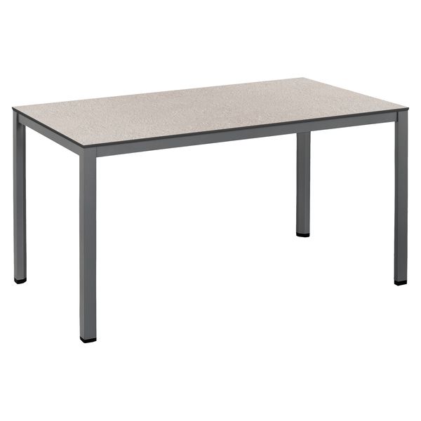 Kettler Cubic Gartentisch 140x70cm Aluminium/HPL Dunkelgrau|Sand SET-200677262