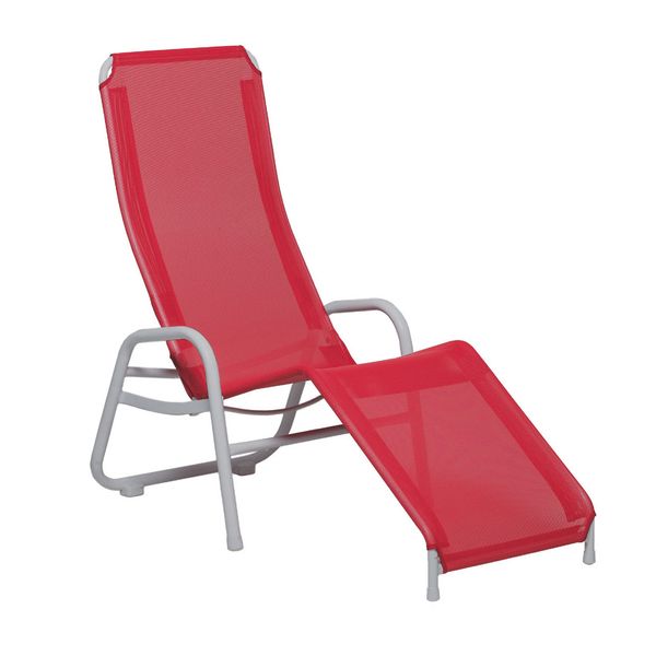 Karasek Bermuda Gesundliege Stahl/Textilene Rot|Hellgrau 11041184