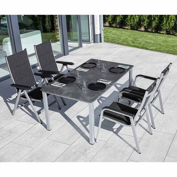 Kettler Basic Plus Padded Gartenmöbel-Set M  verstellbar (4 Plätze) Tisch 160x90cm