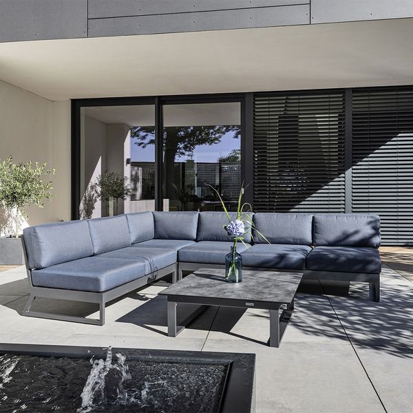 Kettler Ocean Skid Platform Ecklounge inkl. Loungetisch Aluminium/Agora
