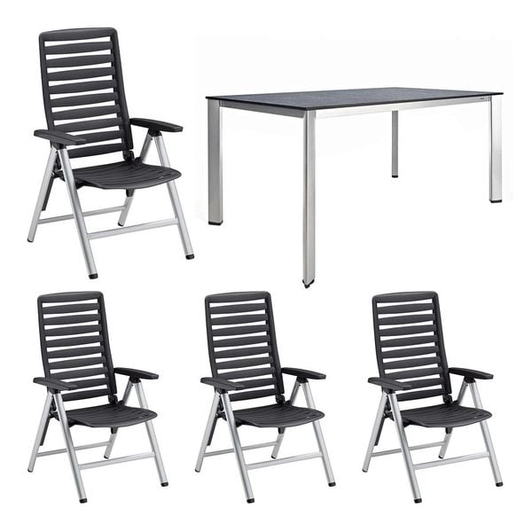 Kettler Wave Gartenmöbel-Set M (4 Plätze) Tisch 160x95cm