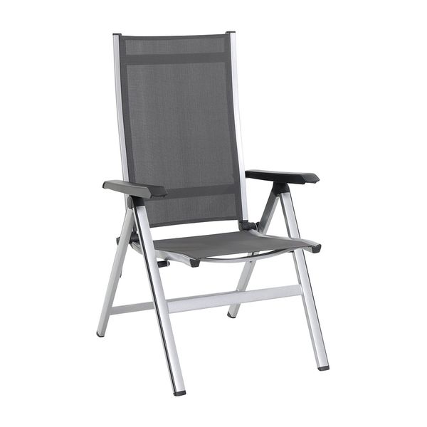 MWH Elements Klappsessel Aluminium/Textilene Dunkelgrau|Hellgrau 879102