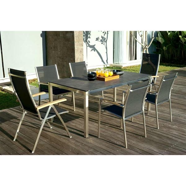 Zebra One Gartenmöbel-Set L (6 Plätze) Tisch 180x100cm