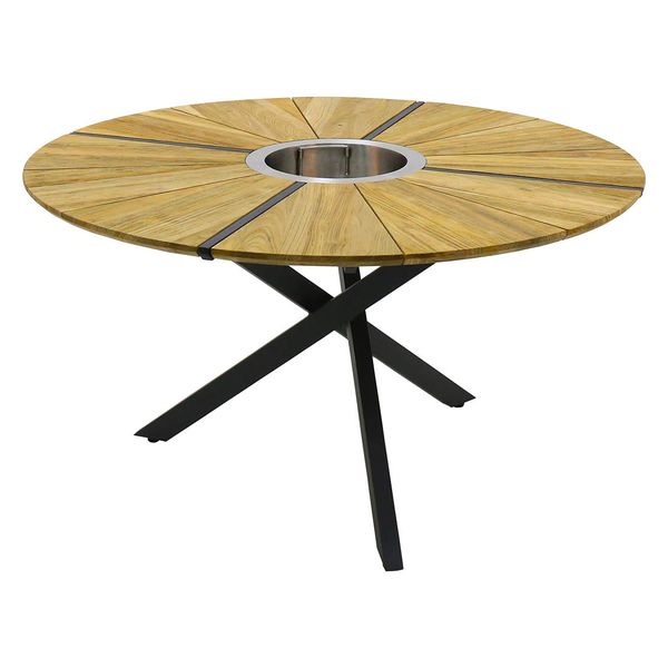 Zebra Oryx Edge Gartentisch Ø135cm Aluminium/Teak Recycelt