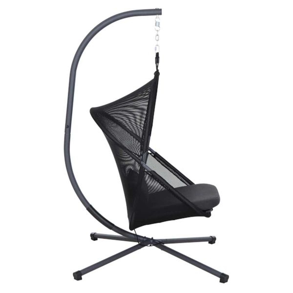 Siena Garden Yobaya Hängesessel Stahl/Polyester inkl. Kissen Schwarz|Dunkelgrau 106 cm