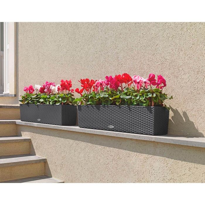 Lechuza Balconera 80 Pflanzgefäß Komplettset Granit Garten und Freizeit