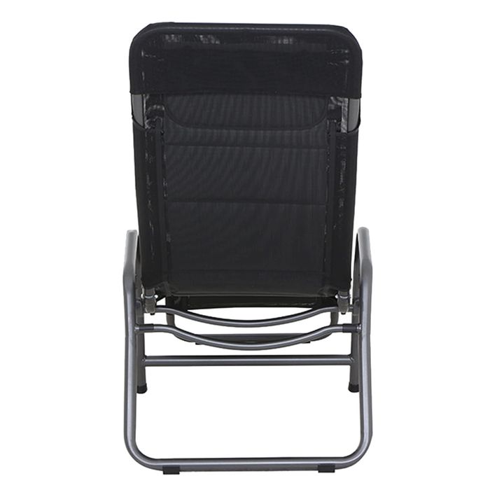 Siena Garden Fano Kippliege Stahl/Polyester Anthrazit/Schwarz Garten