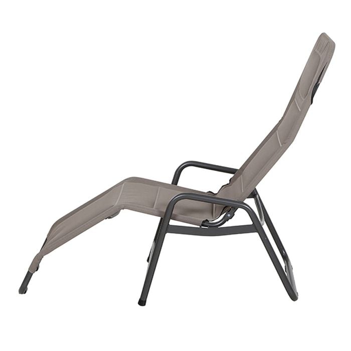 Siena Garden Fano Kippliege Stahl/Polyester Anthrazit/Taupe Garten