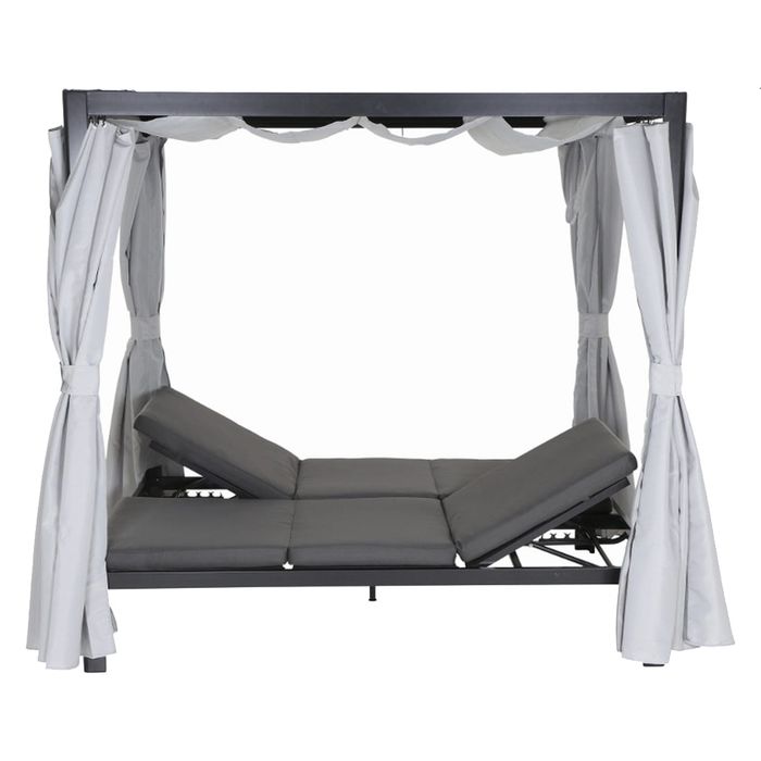 Siena Garden Waikiki Loungebett inkl. Dach Aluminium/Textil Anthrazit
