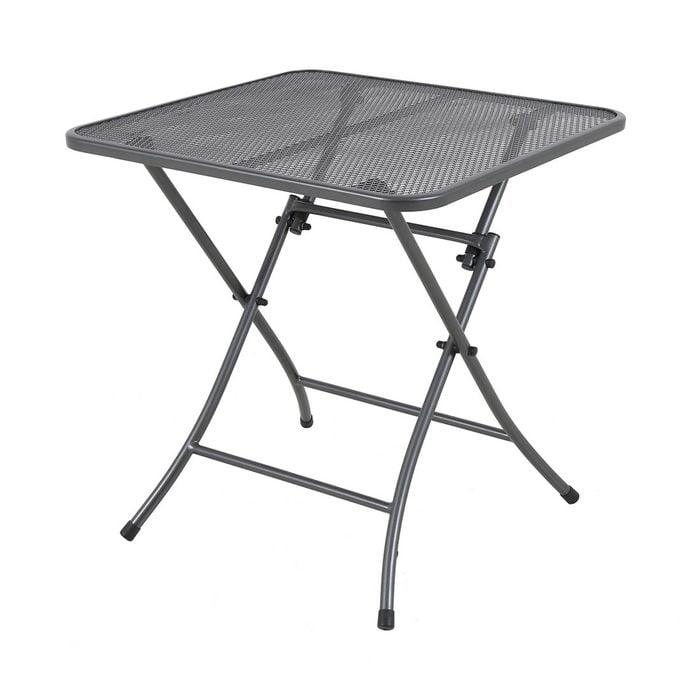 MWH Café Latte Klapptisch 70x70 cm Streckmetall Eisengrau Garten und