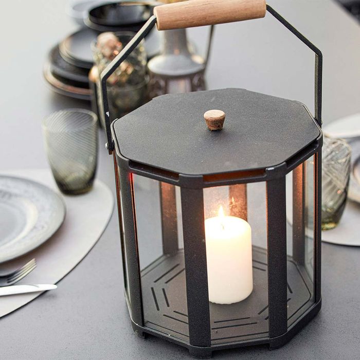 CaneLine Lightlux Laterne Ø25x26 cm Aluminium Lava Grey Garten und