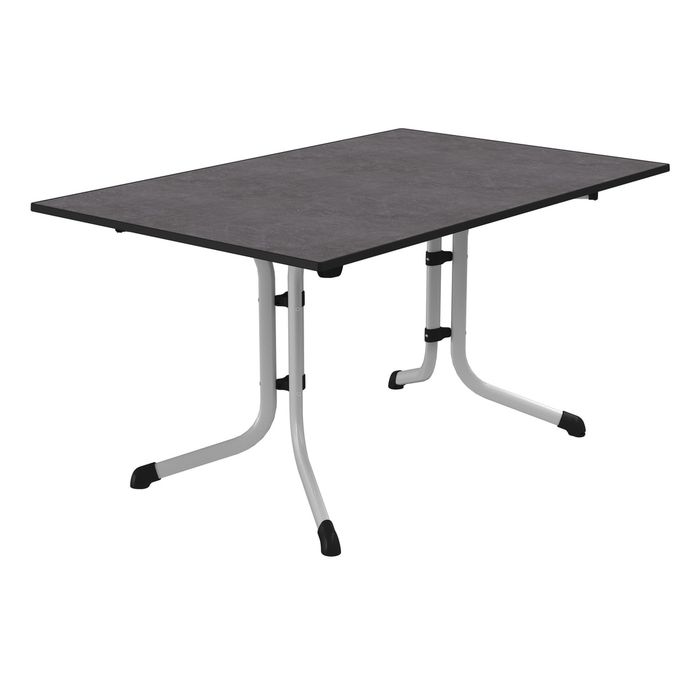 Sieger Boulevard-Klapptisch – 120x80 Cm, Vivodur-Platte In Schieferdekor Mocca, Champagner Gestell