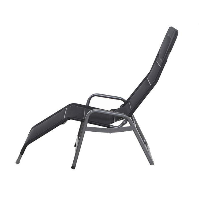 Siena Garden Fano Kippliege Stahl/Polyester Anthrazit/Schwarz