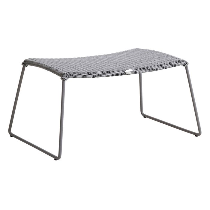 CaneLine Breeze Hocker Stahl/Geflecht Light Grey GartenundFreizeit.de
