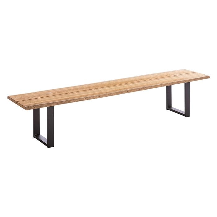 Niehoff Tavo Gartenbank 220cm Aluminium/Teak Anthrazit/Natur Garten