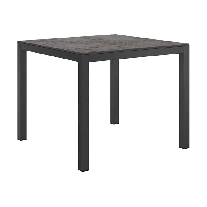 OUTLIV. Gartentisch 90x90 cm Aluminium/KeramikGlas Anthrazit/Dark Grey