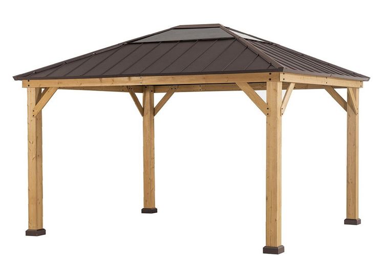 Holz-Basis einer Terrassenüberdachung