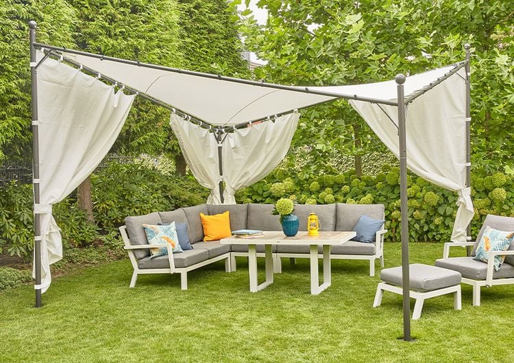 Terrassenüberdachung Bespannung mit Outdoorstoff